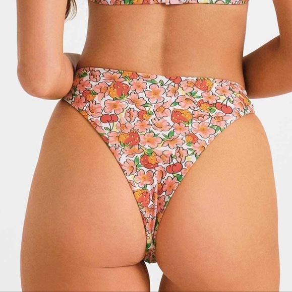 Blackbough Swim Red Orange Thea Berry Cherry Bikini Bottom L - Picture 7 of 10